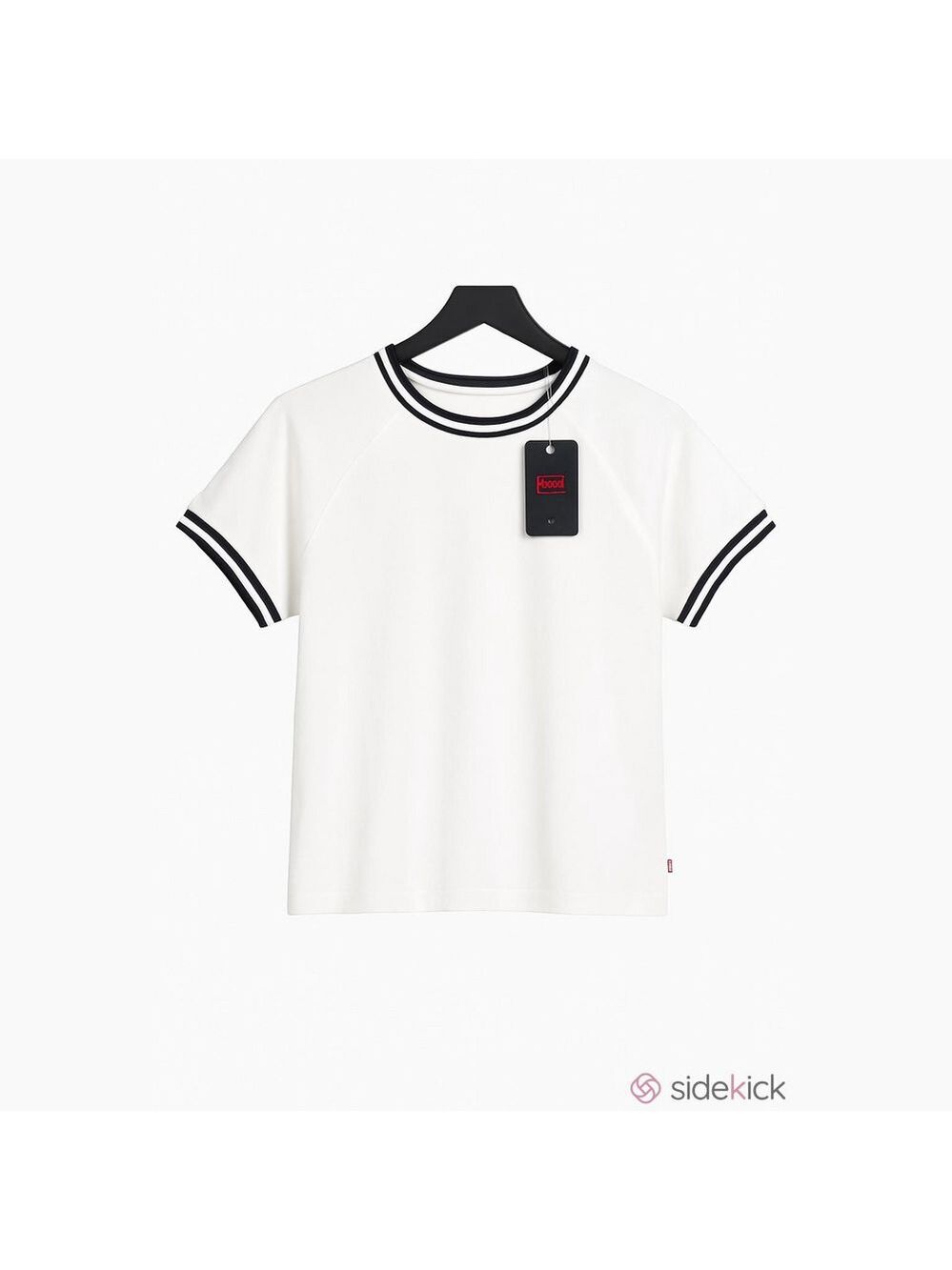 Levi's XL Slim Fit Ringer T-Shirt White Raglan Short Sleeve Retro Oracle Ringer